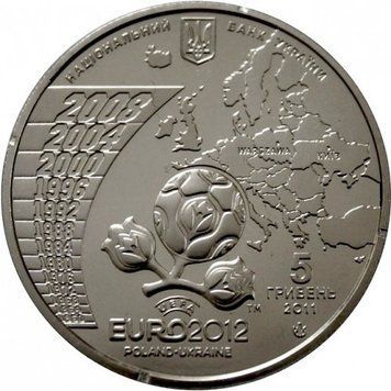 Монета Финальный турнир чемпионата Европы по футболу 2012 5 грн. 311 фото