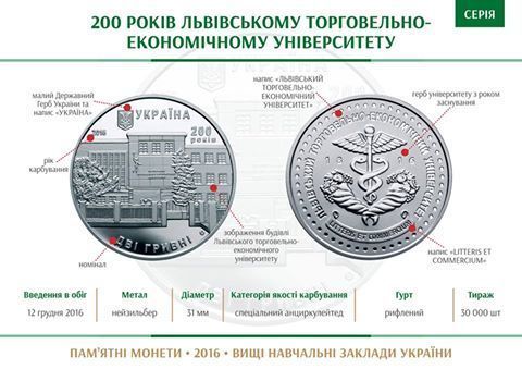 Монета 200 років Львівському торговельно-економічному університету 2 грн. 371 фото